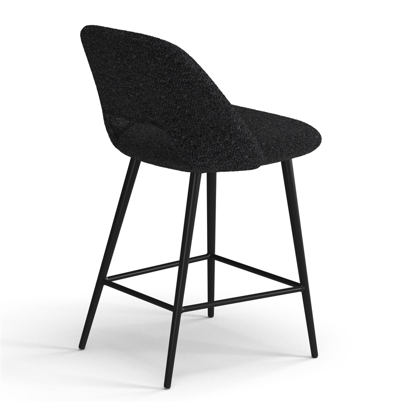 Pemberly Row Modern Counter Height Stools (Set of 2) in Black