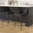 Pemberly Row Modern Counter Height Stools (Set of 2) in Black