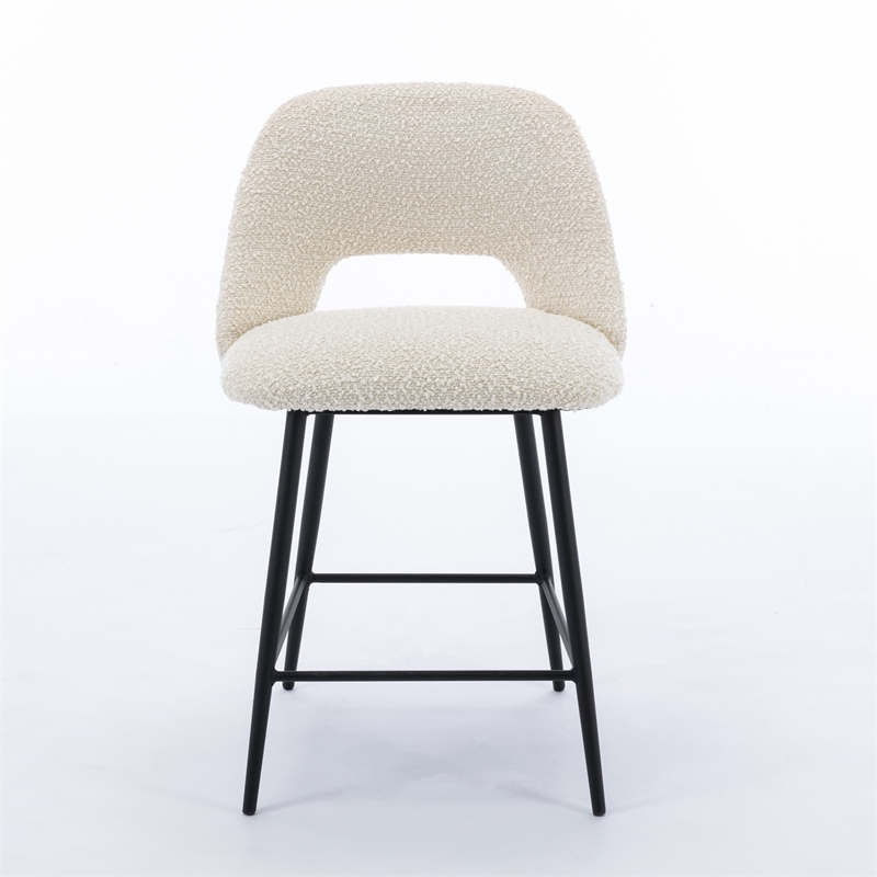 Pemberly Row Modern Counter Height Stools (Set of 2) in White
