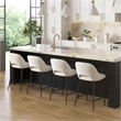 Pemberly Row Modern Counter Height Stools (Set of 2) in White