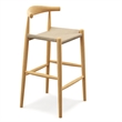 Pemberly Row Modern Papercord Counter Height Stool in Natural