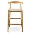 Pemberly Row Modern Papercord Counter Height Stool in Natural