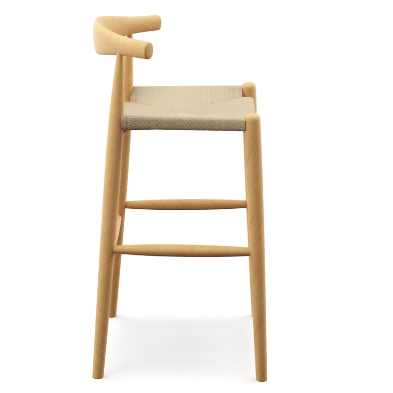 Pemberly Row Modern Papercord Counter Height Stool in Natural