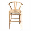 Pemberly Row Modern Danish Design Bar Height Stool in Natural