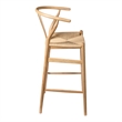 Pemberly Row Modern Danish Design Bar Height Stool in Natural