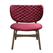 Pemberly Row Mid-Century Solid Wood Frame Lounge Chair in Red