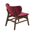 Pemberly Row Mid-Century Solid Wood Frame Lounge Chair in Red