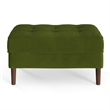 Pemberly Row Performance Velvet Rectangular Ottoman in Forest