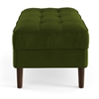 Pemberly Row Performance Velvet Rectangular Ottoman in Forest