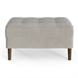 Pemberly Row Performance Velvet Rectangular Ottoman in Silver