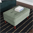 Pemberly Row Performance Velvet Rectangular Ottoman in Silver