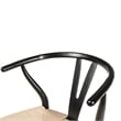 Pemberly Row Danish Design Bar Height Stool in Black and Natural