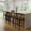 Pemberly Row Danish Design Bar Height Stool in Black and Natural