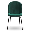 Pemberly Row Contemporary Velvet Side Chair (Set of 2) in Emerald