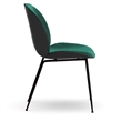 Pemberly Row Contemporary Velvet Side Chair (Set of 2) in Emerald