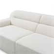 Pemberly Row Contemporary Boucle Mid-Century Modern Sofa in White