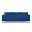 Pemberly Row Contemporary Velvet Reversible Sectional in Sapphire