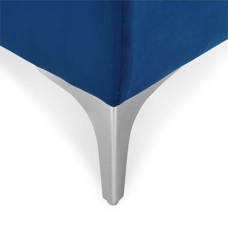 Pemberly Row Contemporary Velvet Reversible Sectional in Sapphire