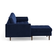 Pemberly Row Contemporary Velvet Reversible Sectional in Sapphire