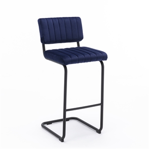 Pemberly Row Contemporary Bar Height Stool (Set of 2) in Sapphire