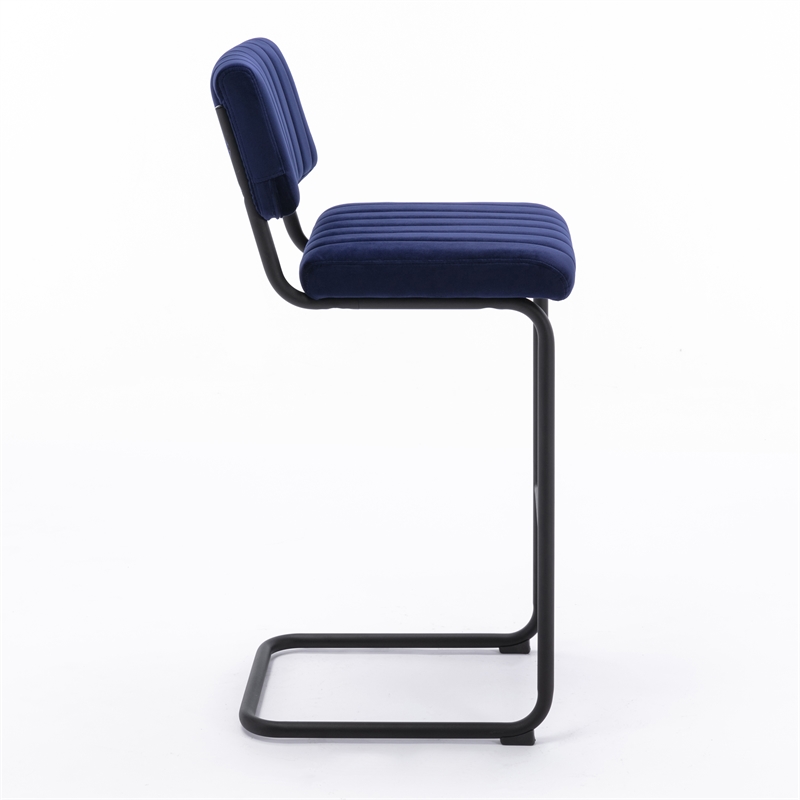 Pemberly Row Contemporary Bar Height Stool (Set of 2) in Sapphire