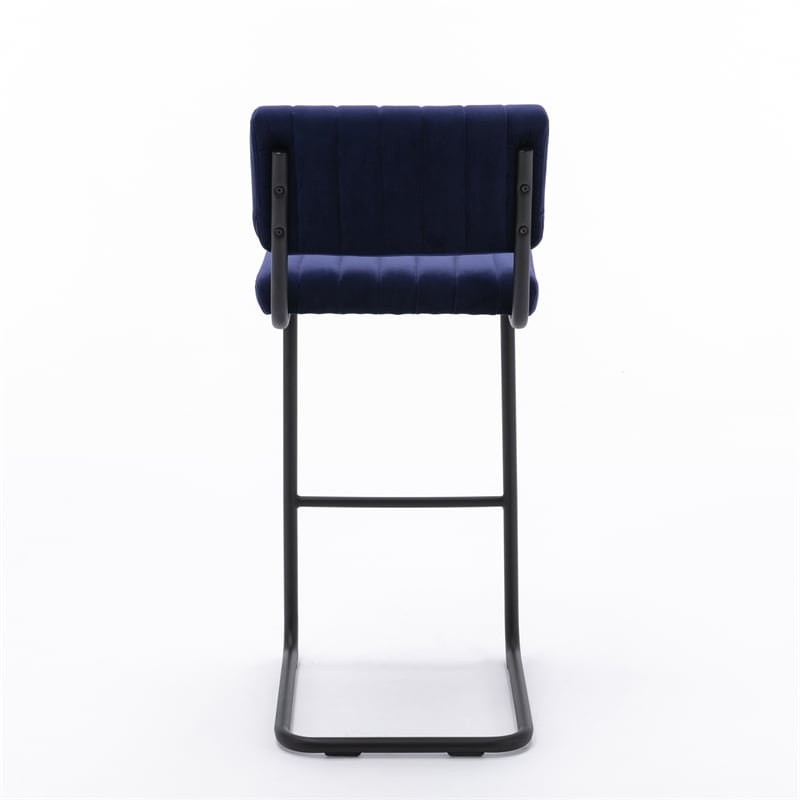 Pemberly Row Contemporary Bar Height Stool (Set of 2) in Sapphire