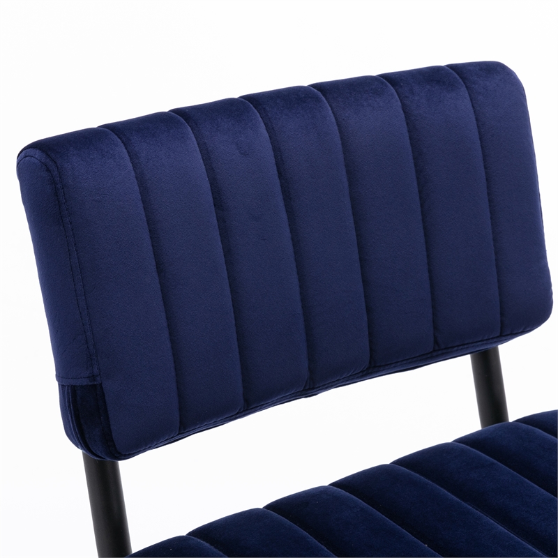 Pemberly Row Contemporary Bar Height Stool (Set of 2) in Sapphire