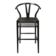 Pemberly Row Contemporary Danish Design Bar Height Stool in Black