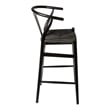 Pemberly Row Contemporary Danish Design Bar Height Stool in Black