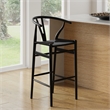 Pemberly Row Contemporary Danish Design Bar Height Stool in Black