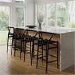 Pemberly Row Contemporary Danish Design Bar Height Stool in Black