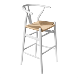 Pemberly Row Contemporary Danish Design Bar Height Stool in White