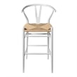 Pemberly Row Contemporary Danish Design Bar Height Stool in White