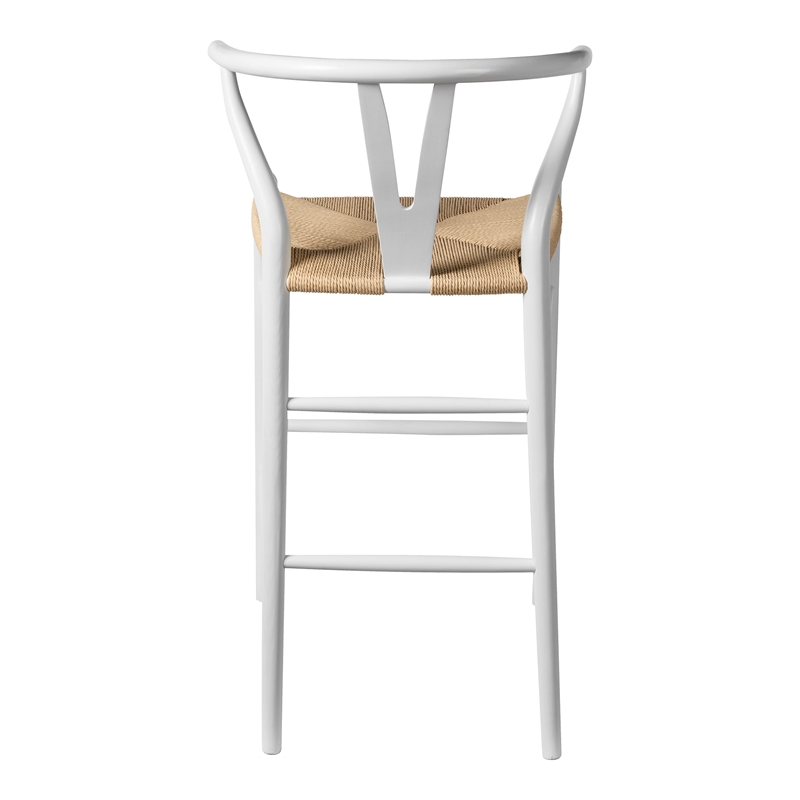 Pemberly Row Contemporary Danish Design Bar Height Stool in White
