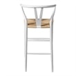 Pemberly Row Contemporary Danish Design Bar Height Stool in White