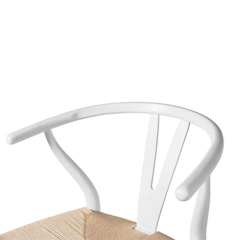 Pemberly Row Contemporary Danish Design Bar Height Stool in White