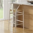 Pemberly Row Contemporary Danish Design Bar Height Stool in White