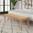 Pemberly Row Modern Solid Wood with Natural Cane Bench in Natural