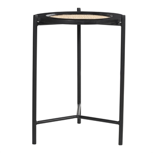 Pemberly Row Modern Circle Mid-Century Modern Side Table in Black