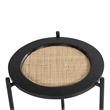Pemberly Row Modern Circle Mid-Century Modern Side Table in Black