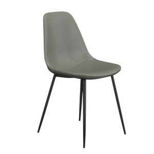 Pemberly Row Modern Vegan Leather Side Chairs (Set of 2) in Slate
