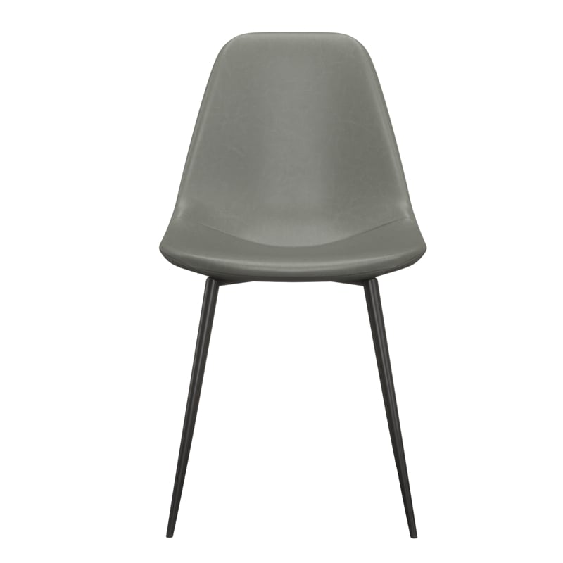 Pemberly Row Modern Vegan Leather Side Chairs (Set of 2) in Slate