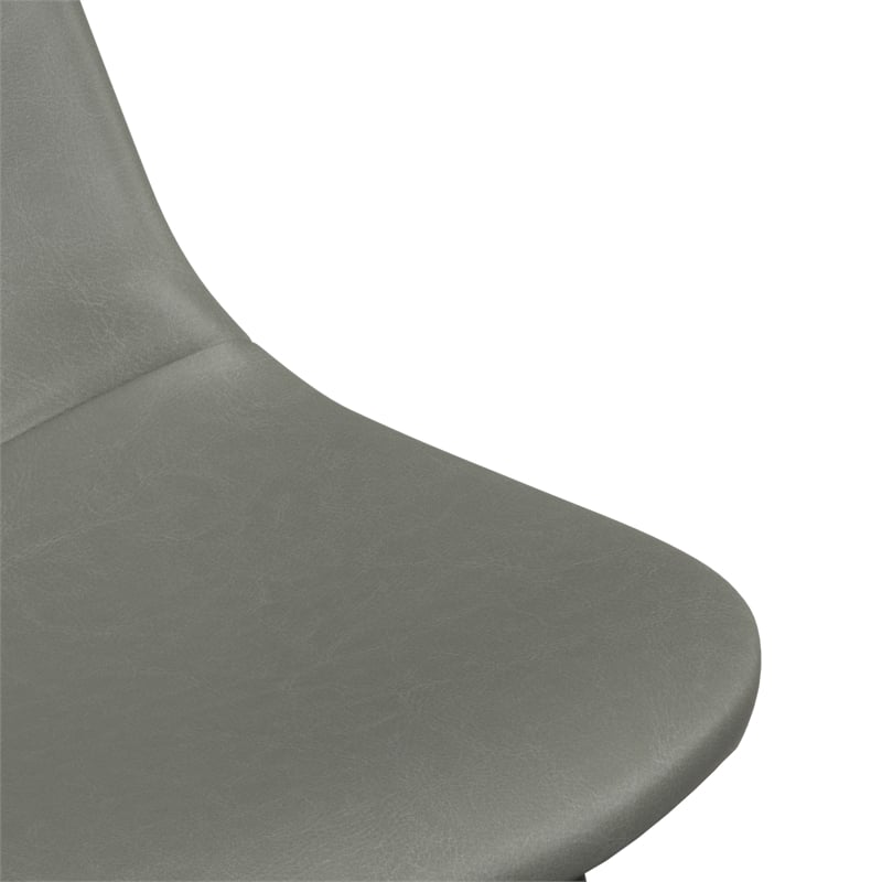 Pemberly Row Modern Vegan Leather Side Chairs (Set of 2) in Slate