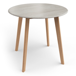 Pemberly Row Modern 36&quot Round Faux Cement Dining Table in Natural