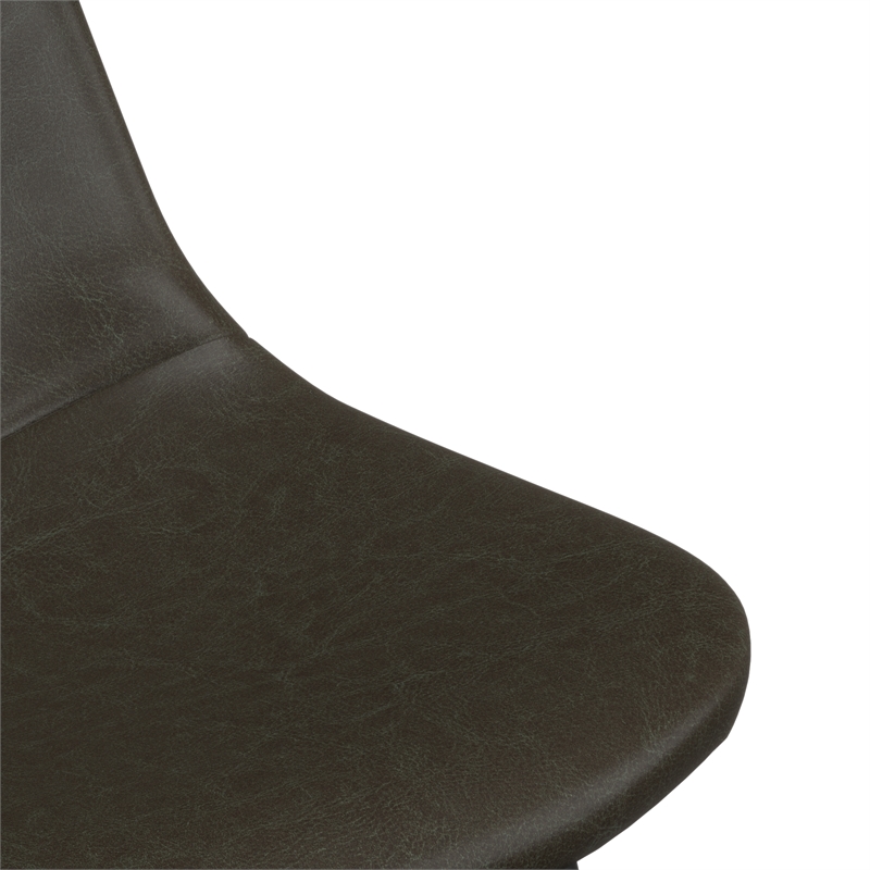 Pemberly Row Modern Vegan Leather Side Chairs (Set of 2) in Black