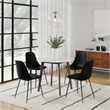 Pemberly Row Modern Vegan Leather Side Chairs (Set of 2) in Black