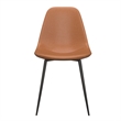 Pemberly Row Modern Vegan Leather Side Chairs (Set of 2) in Brown