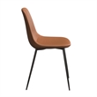 Pemberly Row Modern Vegan Leather Side Chairs (Set of 2) in Brown