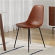 Pemberly Row Modern Vegan Leather Side Chairs (Set of 2) in Brown