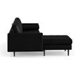Pemberly Row Modern Genuine Leather Reversible Sectional in Black